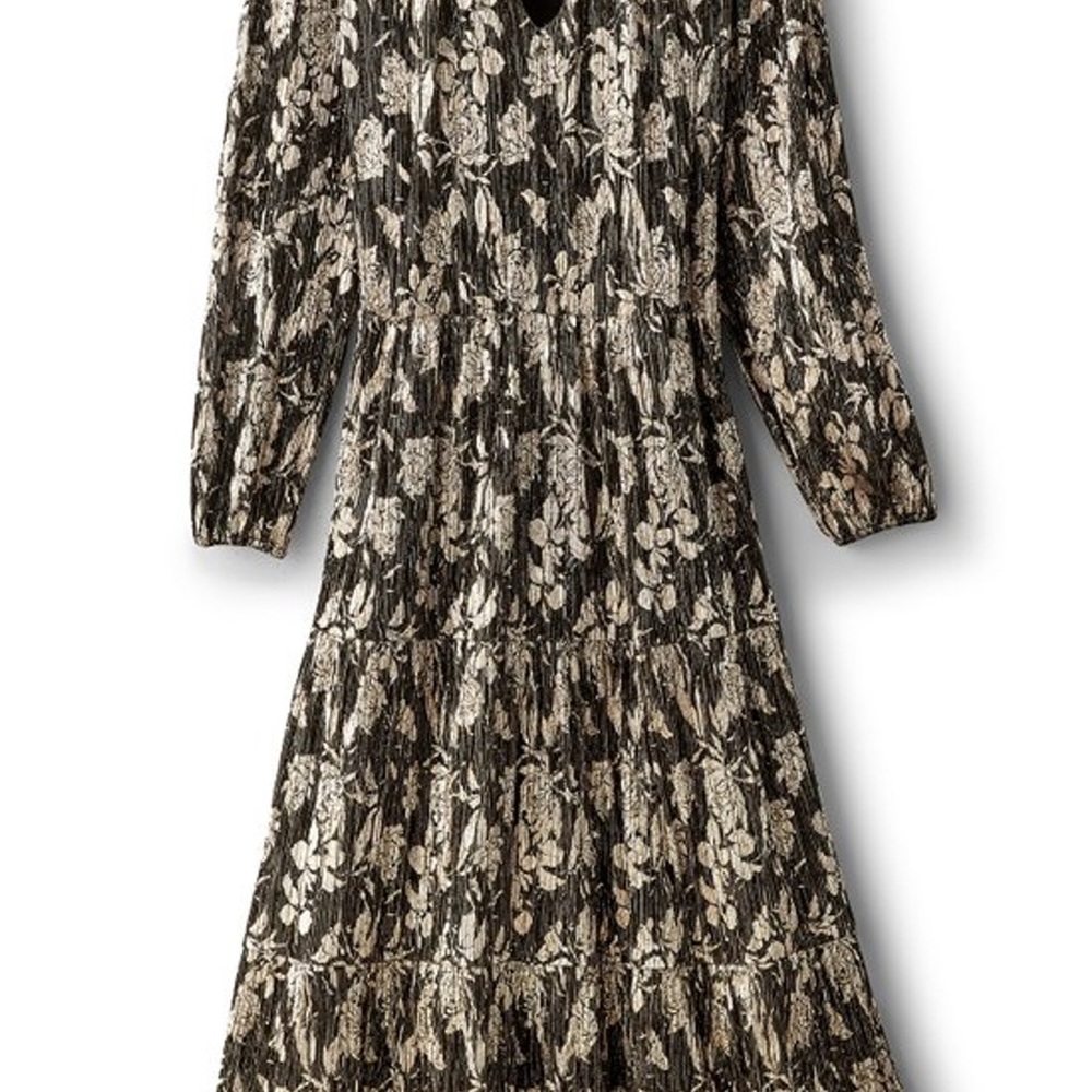 Soft Surroundings Black and Gold Floral Dress - Picture 2 of 11
